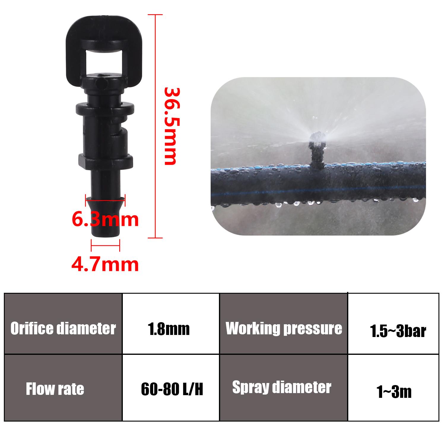 100Pcs 360° Barbed Refraction Micro Nozzles Garden Hose Nozzle Greenhouse Drip Irrigation Sprinkler Atomized Sprayer Watering
100Pcs 360° Barbed Refraction Micro Nozzles Garden Hose Nozzle Greenhouse Drip Irrigation Sprinkler Atomized Sprayer Watering