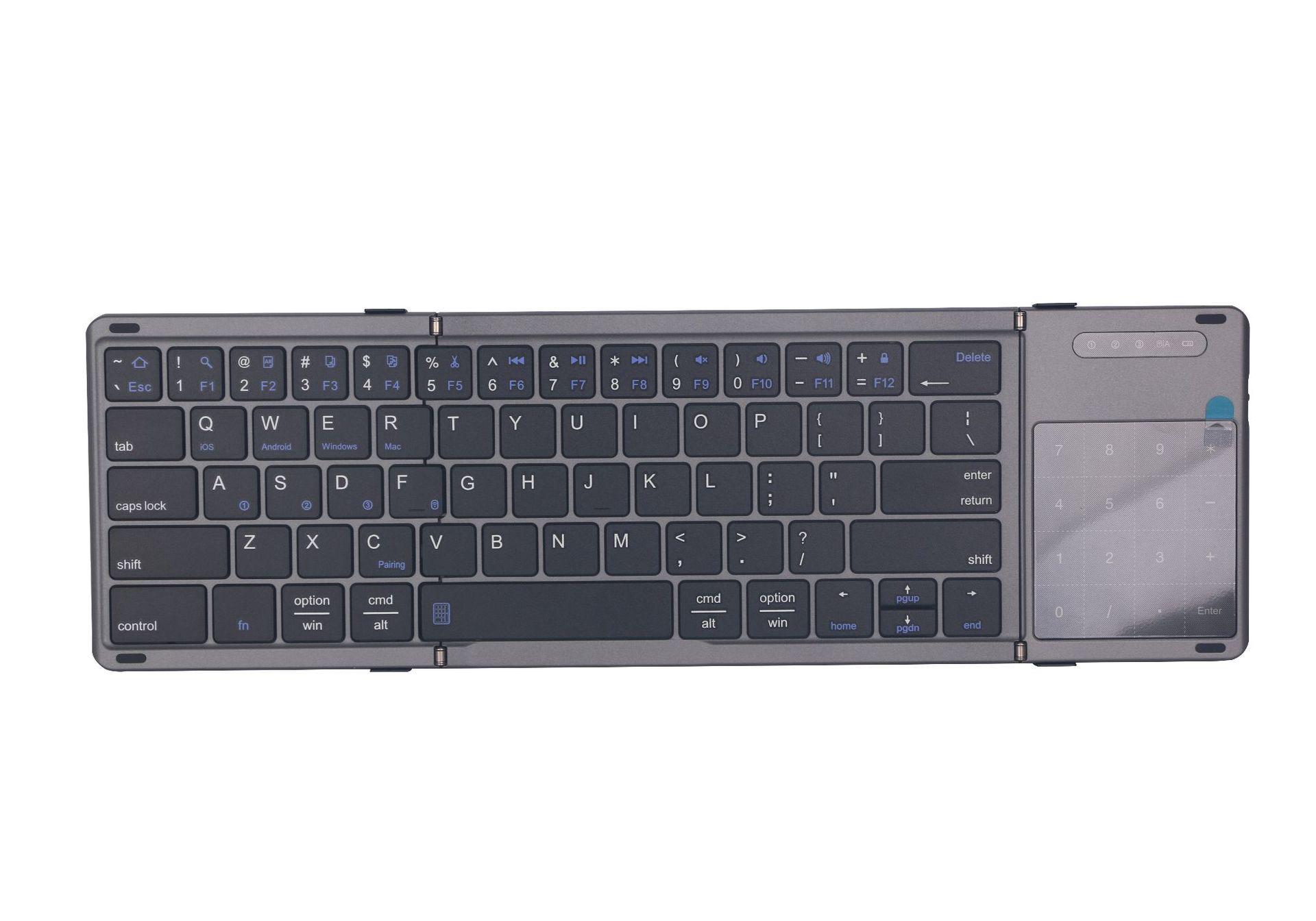 Popular Wireless Foldable Bluetooth Keyboard with Touchpad & Numeric Function сірий колір
Popular Wireless Foldable Bluetooth Keyboard with Touchpad & Numeric Function сірий колір