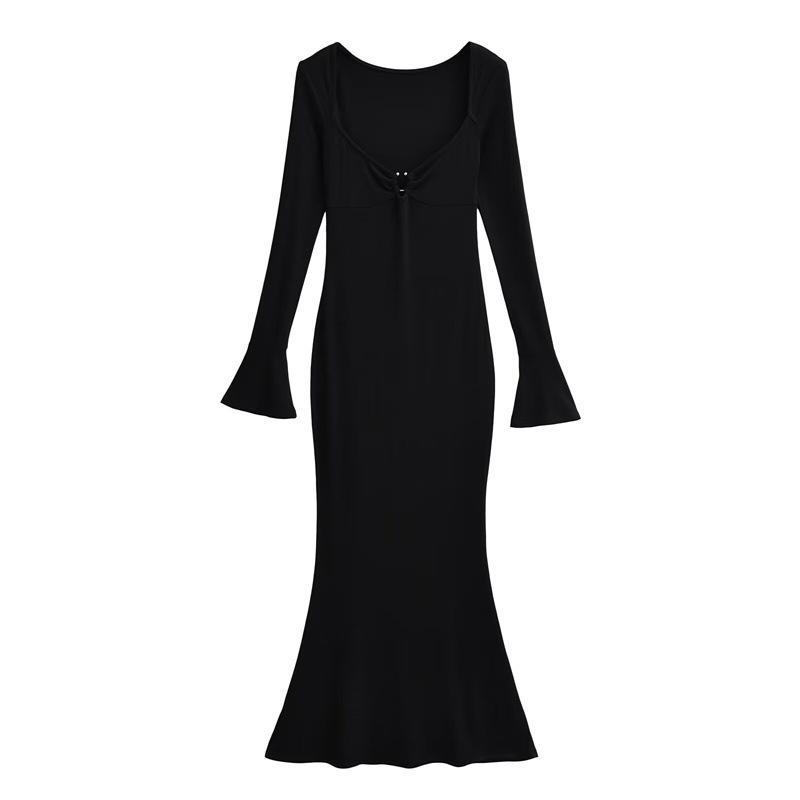 Elegant V-Neck Fishtail Long-Sleeve Dress for Women, Spring/Autumn, Waist-Cinching, Retro Style, Hip-Hugging Skirt Small чёрный
Elegant V-Neck Fishtail Long-Sleeve Dress for Women, Spring/Autumn, Waist-Cinching, Retro Style, Hip-Hugging Skirt Small чёрный