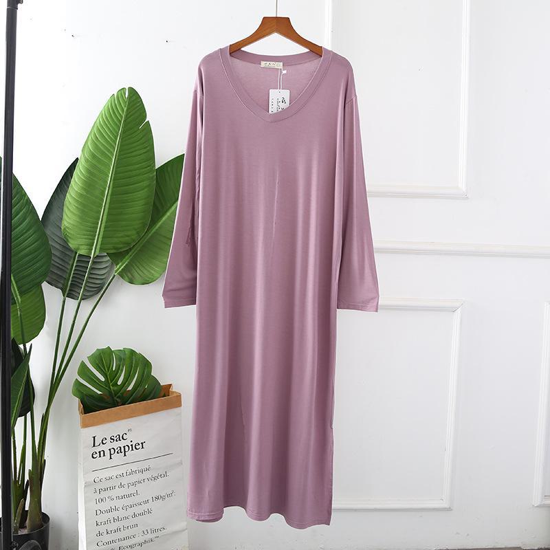 Женская ночная рубашка из модала и хлопка с длинными рукавами и V-образным вырезом, свободного кроя, для весны и лета XL
Женская ночная рубашка из модала и хлопка с длинными рукавами и V-образным вырезом, свободного кроя, для весны и лета XL