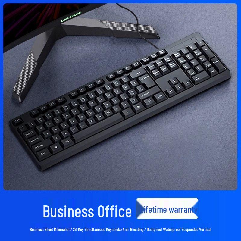 Black USB Wired Keyboard and Silent Mouse Set for Office or Gaming
Black USB Wired Keyboard and Silent Mouse Set for Office or Gaming
