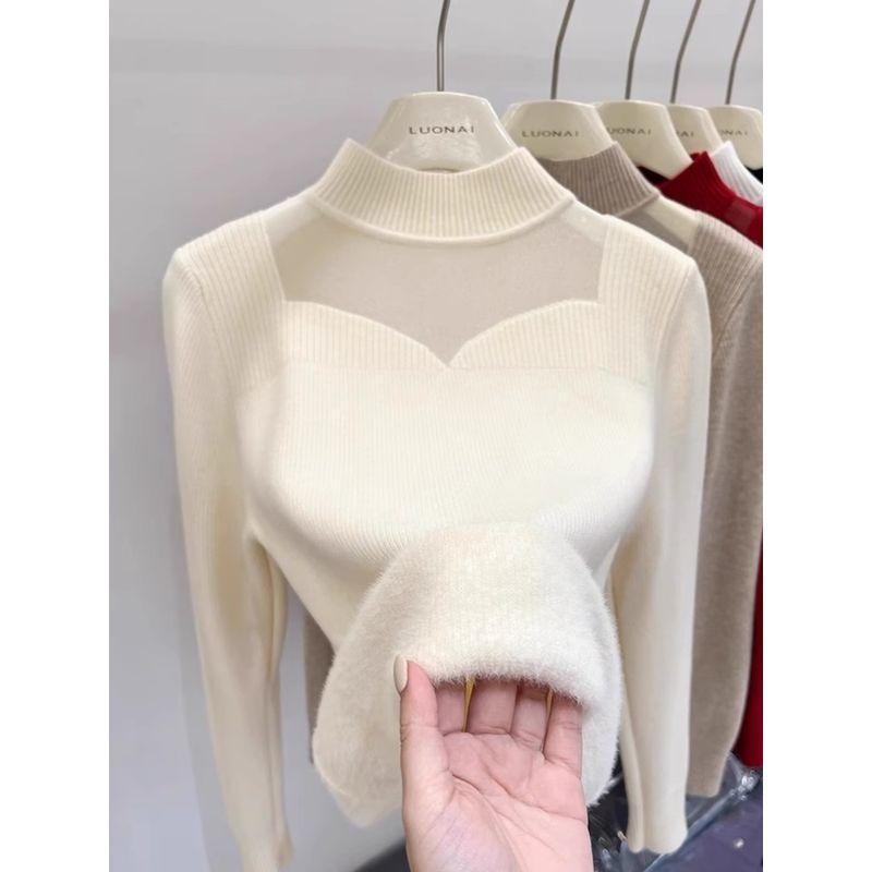 Thickened Winter Single-Layer Fleece-Lined Mesh Mock Neck Sweater Khaki S Suggested 37.50 kg-45.00 kg
Thickened Winter Single-Layer Fleece-Lined Mesh Mock Neck Sweater Khaki S Suggested 37.50 kg-45.00 kg