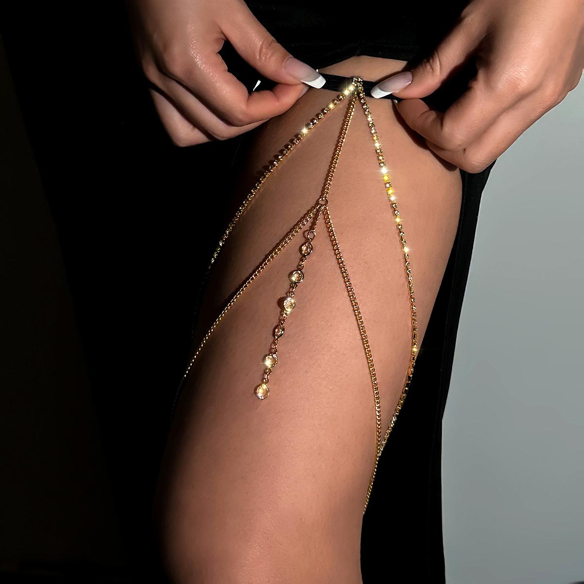 Sexy Shiny Crystal Multilayer Tassel Leg Chains for Women Charms Adjustable Elastic Thigh Chains on Leg Accessories Body Jewelry золотий
Sexy Shiny Crystal Multilayer Tassel Leg Chains for Women Charms Adjustable Elastic Thigh Chains on Leg Accessories Body Jewelry золотий