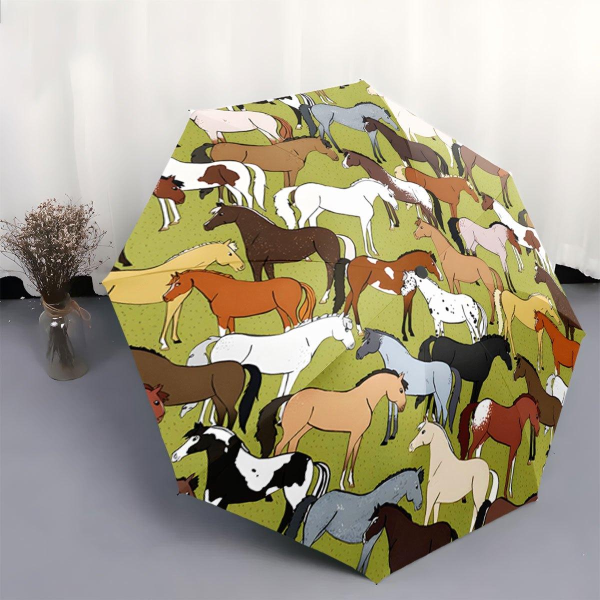 Automatic Open/Close Folding Umbrella with Horse Pattern - Compact Travel Umbrella, Windproof 8-Rib Shaft, Lightweight & Porta (as the picture,Iron&8K)
Automatic Open/Close Folding Umbrella with Horse Pattern - Compact Travel Umbrella, Windproof 8-Rib Shaft, Lightweight & Porta (as the picture,Iron&8K)