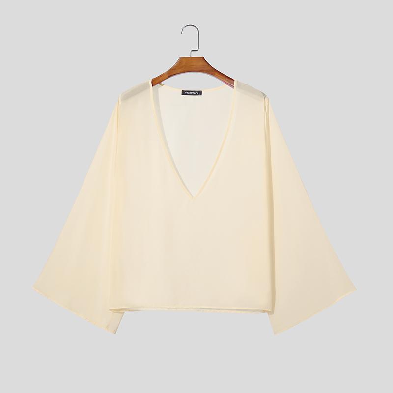 INCERUN Oversized Men Deep V Flare Sleeve See Through Sheer Loose Shirts Tops L хакі
INCERUN Oversized Men Deep V Flare Sleeve See Through Sheer Loose Shirts Tops L хакі