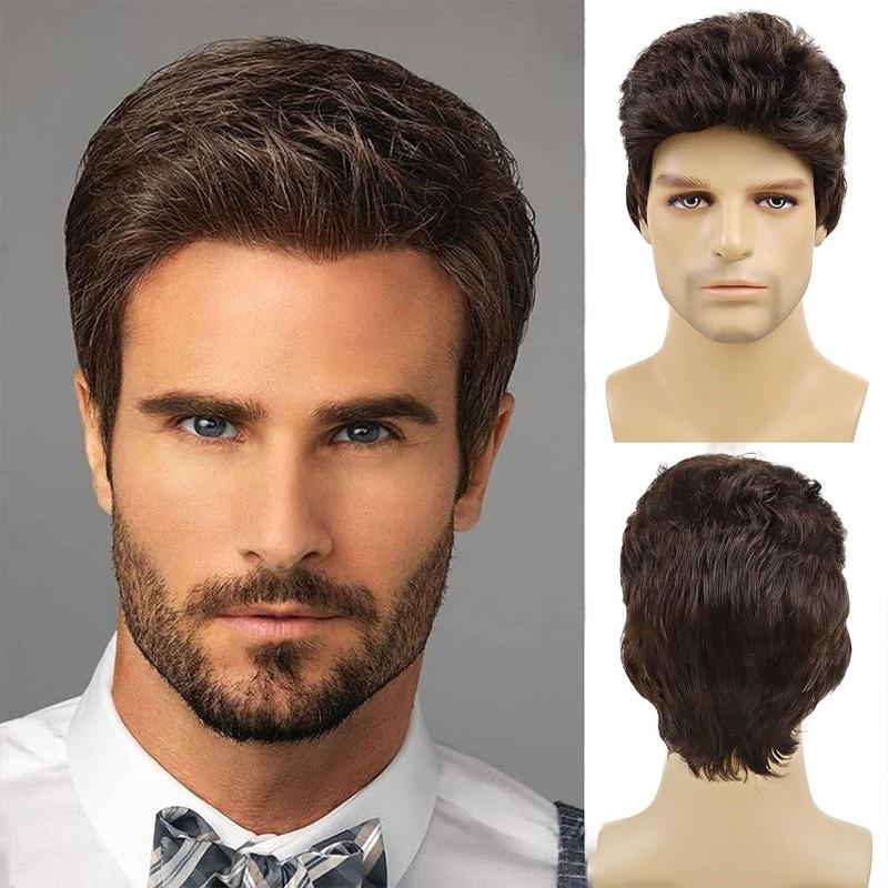 Synthetic Wigs for Men Short Brown Buddy Guys Short Dark Layered Hair Replacement Wigs Cosplay Halloween Costume Party
Synthetic Wigs for Men Short Brown Buddy Guys Short Dark Layered Hair Replacement Wigs Cosplay Halloween Costume Party