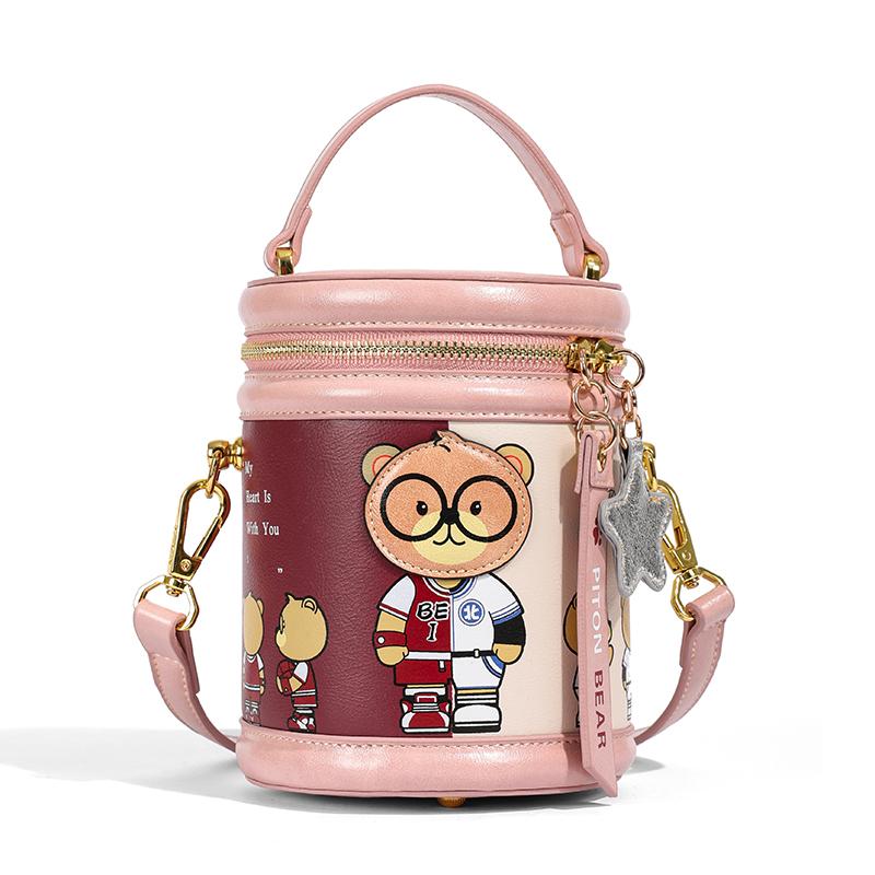 New Bear Print round Tube Mobile Phone Bag Womens Commuter Crossbody Bag Small Size Vintage Style PU Leather Single Shoulder Bag
New Bear Print round Tube Mobile Phone Bag Womens Commuter Crossbody Bag Small Size Vintage Style PU Leather Single Shoulder Bag