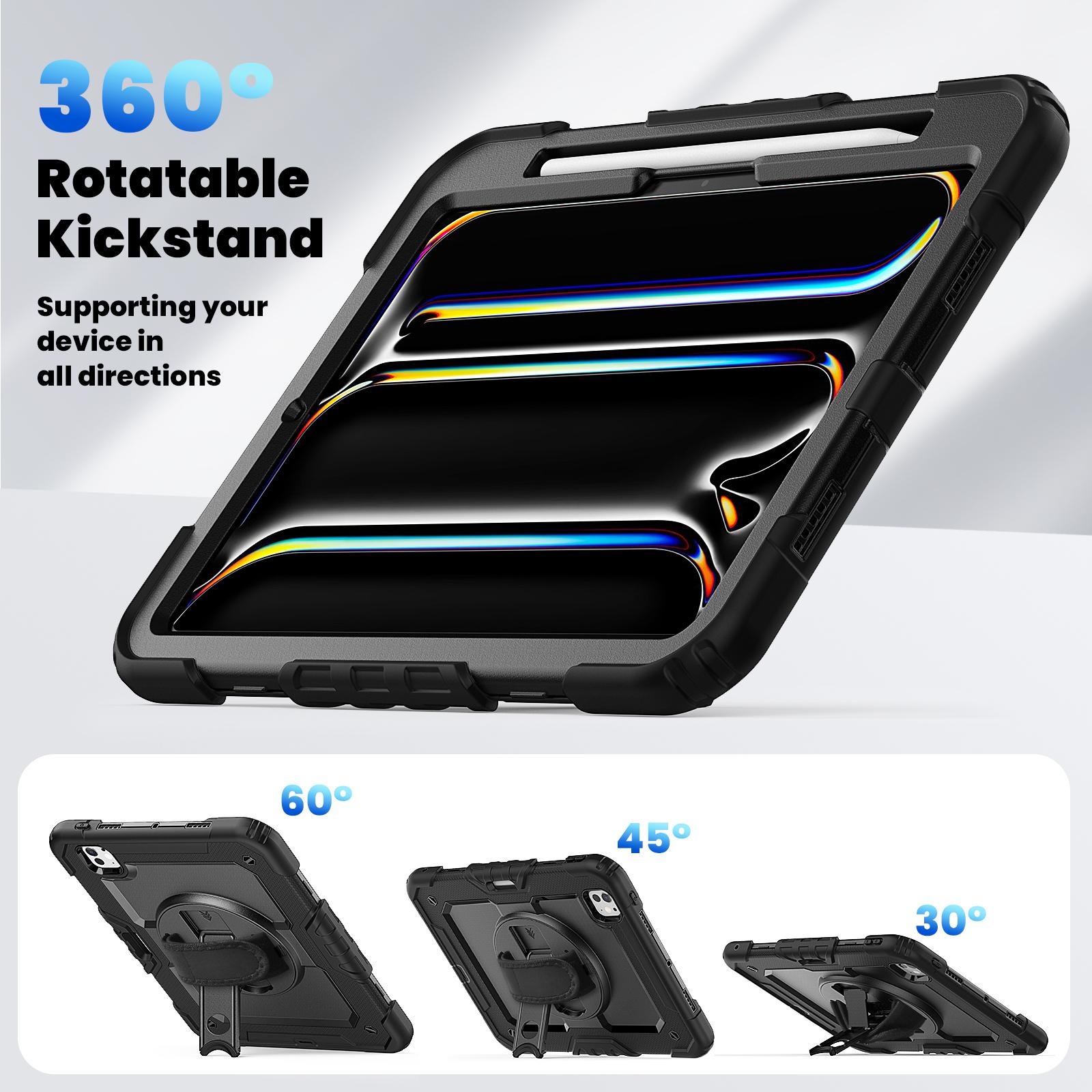 For iPad Pro 11 (2024) Case PC+Silicone Tablet Cover with Screen Protector Pencil Holder Black
For iPad Pro 11 (2024) Case PC+Silicone Tablet Cover with Screen Protector Pencil Holder Black