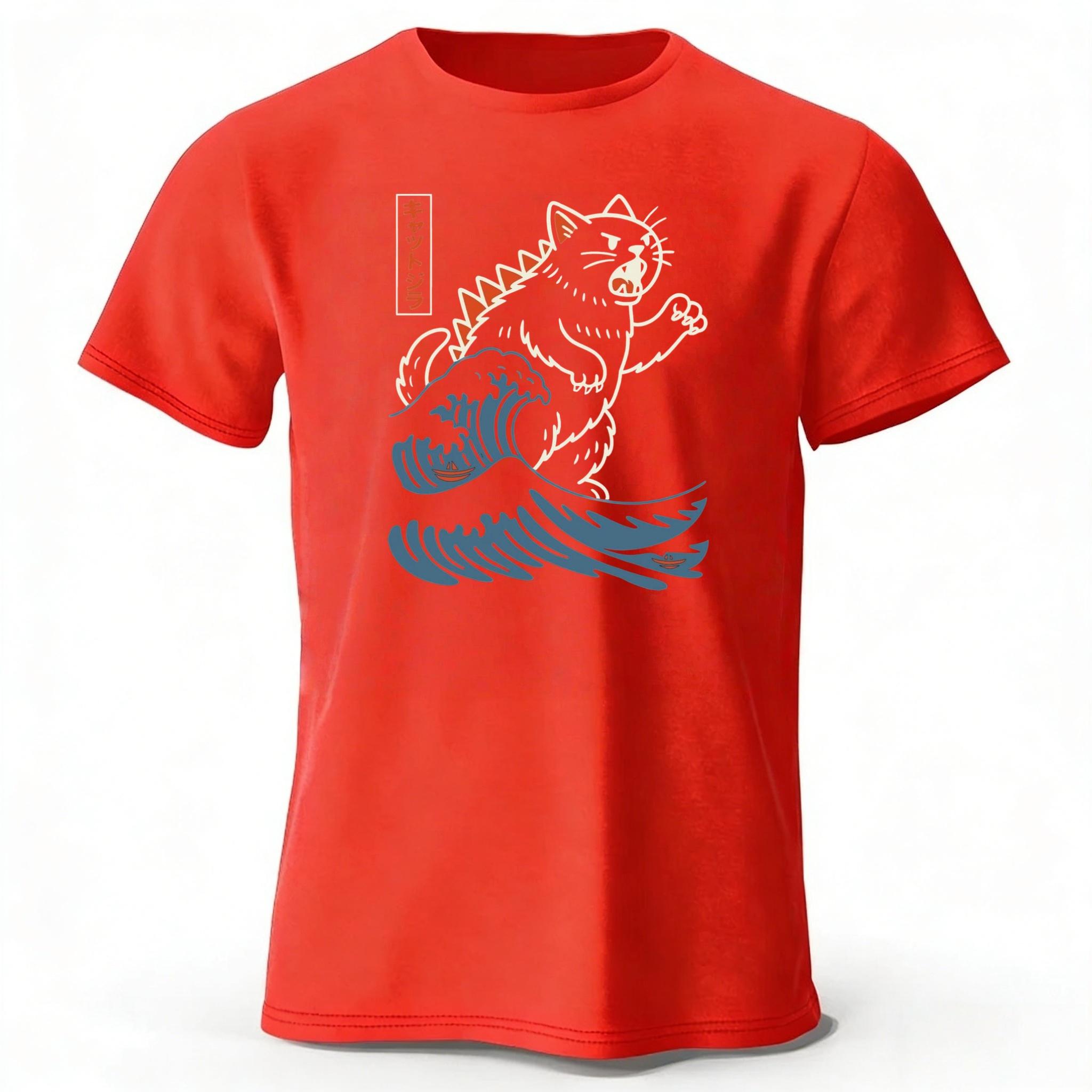 Men s Dinosaur Cat Print Sports Fitness Loose Plus Size Women s Pure Cotton Fashionable Casual T-shirt Street Daily Clothing L червоний
Men s Dinosaur Cat Print Sports Fitness Loose Plus Size Women s Pure Cotton Fashionable Casual T-shirt Street Daily Clothing L червоний