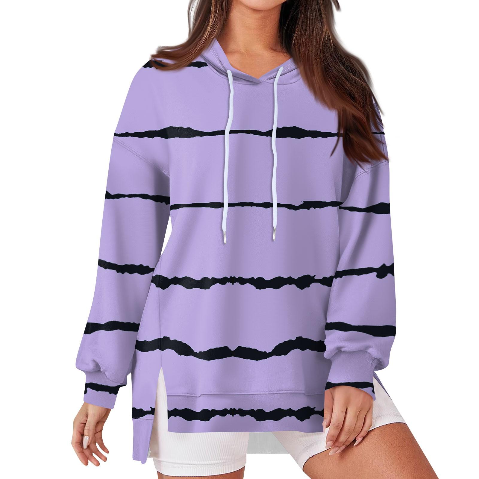 Женская модная повседневная толстовка с капюшоном с длинными рукавами и завязками, полосатая лоскутная принтованная свободная толстовка с разрезом XL
Женская модная повседневная толстовка с капюшоном с длинными рукавами и завязками, полосатая лоскутная принтованная свободная толстовка с разрезом XL