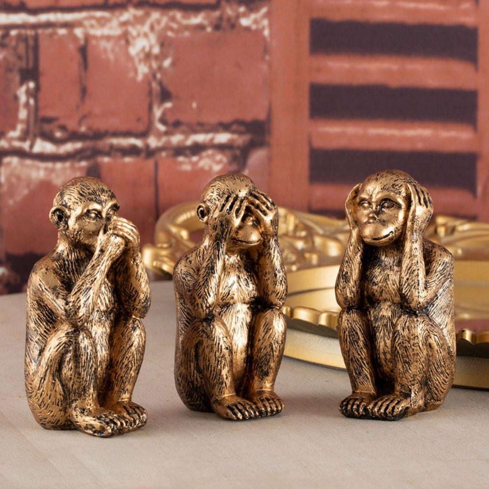 Resin Three Wise Monkeys Figurine Handmade Craft Monkey Ornament Living Room Bedroom срібний
Resin Three Wise Monkeys Figurine Handmade Craft Monkey Ornament Living Room Bedroom срібний