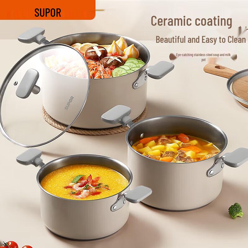 Supor 24cm Ceramic-Coated 304 Stainless Steel Soup Pot
Supor 24cm Ceramic-Coated 304 Stainless Steel Soup Pot