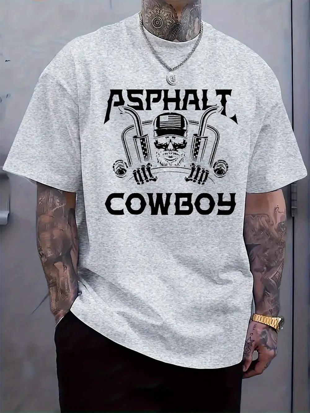 Graphic Print Short Sleeve T-shirt - Light Grey with Black ASPHALT COWBOY Design XXXL
Graphic Print Short Sleeve T-shirt - Light Grey with Black ASPHALT COWBOY Design XXXL