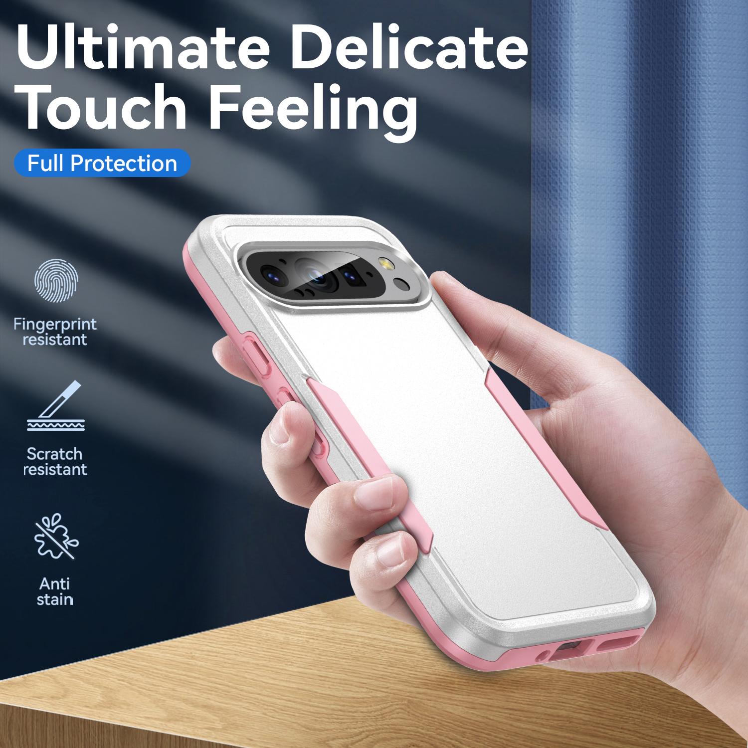 For Google Pixel 9/Pixel 9 Pro Case PC+TPU Military Grade Drop Protective Phone Cover White+Pink
For Google Pixel 9/Pixel 9 Pro Case PC+TPU Military Grade Drop Protective Phone Cover White+Pink