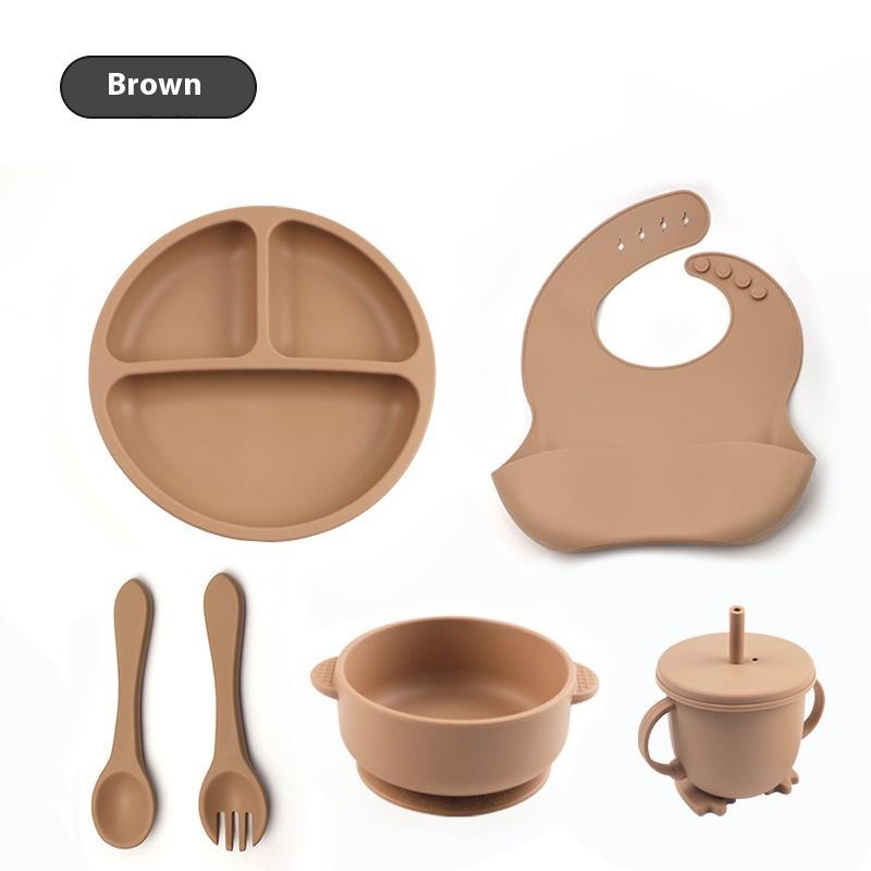 Baby tableware six-piece set, complementary food tableware, eating silicone tableware, maternal and infant products, children s tableware set коричневий
Baby tableware six-piece set, complementary food tableware, eating silicone tableware, maternal and infant products, children s tableware set коричневий