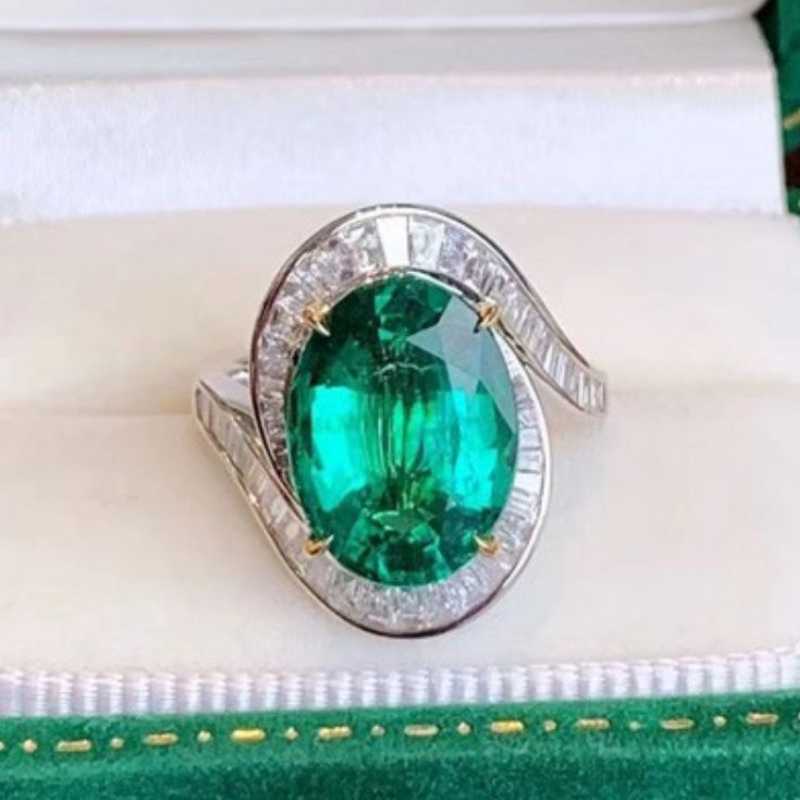 SACE GEMS классическое кольцо из медного сплава с цирконом женские ювелирные изделия свадебный подарок для вечеринки Open зелёный