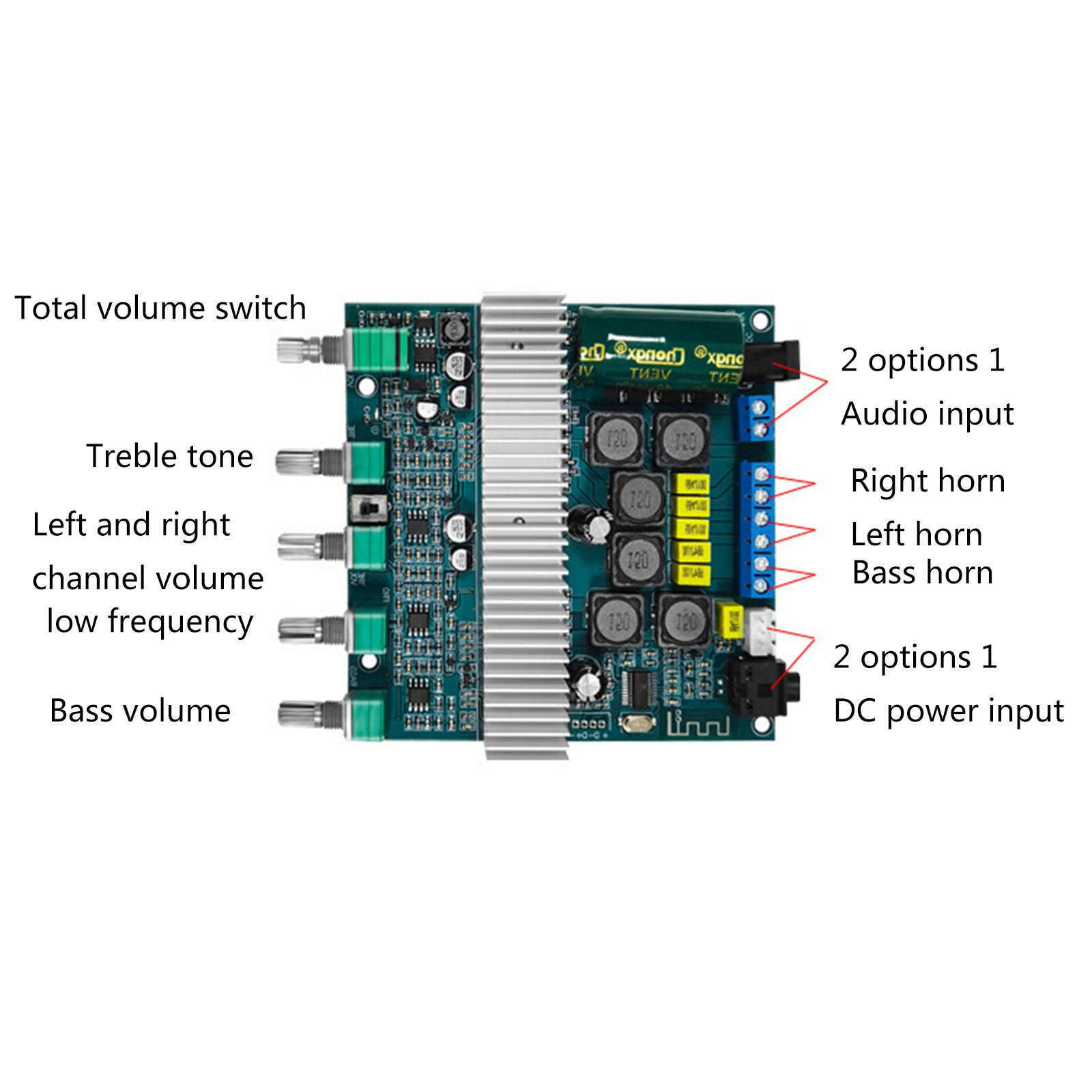 Плата цифрового підсилювача TPA3116 2.1-канального сабвуфера, сумісна з Bluetooth DC12 - Підсилювач звуку високої потужності 2x50 Вт + 100 Вт
Плата цифрового підсилювача TPA3116 2.1-канального сабвуфера, сумісна з Bluetooth DC12 - Підсилювач звуку високої потужності 2x50 Вт + 100 Вт