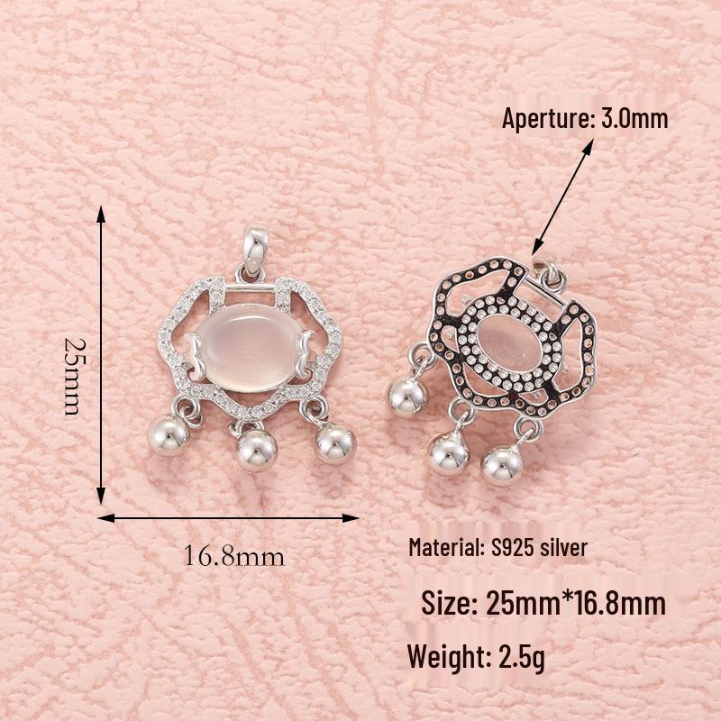 S925 White Chalcedony Peace Lock Necklace: Elegant Chinese Style DIY Pendant for Women, High-End Niche Jewelry T18 925 Silver
S925 White Chalcedony Peace Lock Necklace: Elegant Chinese Style DIY Pendant for Women, High-End Niche Jewelry T18 925 Silver