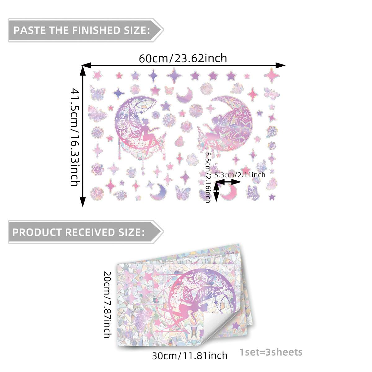 Xc6072 Colorful Fairy Moon Stars Sun Light Colorful Static Glass Sticker Window Decorative Window Sticker
Xc6072 Colorful Fairy Moon Stars Sun Light Colorful Static Glass Sticker Window Decorative Window Sticker