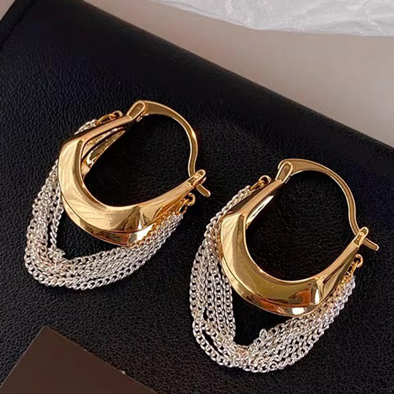 Temperament Minimalist Gold Copper Two Tone Chain Tassel Hoop Earrings for Women Daily Wear Party Designer Zircon Accessories
Temperament Minimalist Gold Copper Two Tone Chain Tassel Hoop Earrings for Women Daily Wear Party Designer Zircon Accessories