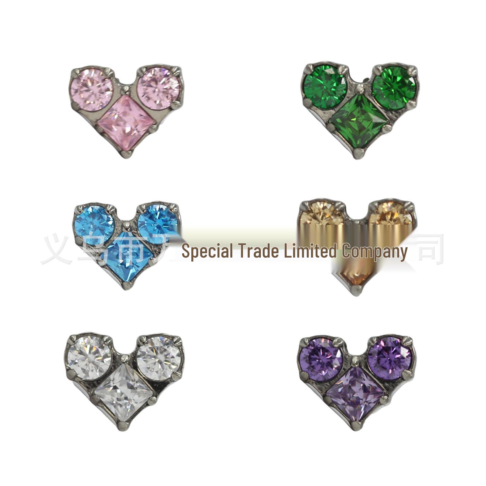 ASTM F136 Titanium Implant Grade Heart-Shaped Stud for Lip, Nose, Tongue, Ear Cartilage, and Auricle Piercings with Internal Thread. 1.2mm x 8mm
ASTM F136 Titanium Implant Grade Heart-Shaped Stud for Lip, Nose, Tongue, Ear Cartilage, and Auricle Piercings with Internal Thread. 1.2mm x 8mm