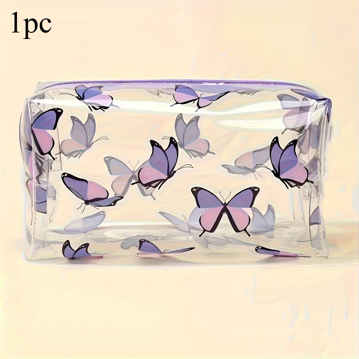 1 шт. Прозрачная косметичка с принтом фиолетовой бабочки, сумка для хранения туалетных принадлежностей для пляжа и путешествий, пенал, прозрачная сумка для хранения
1 шт. Прозрачная косметичка с принтом фиолетовой бабочки, сумка для хранения туалетных принадлежностей для пляжа и путешествий, пенал, прозрачная сумка для хранения