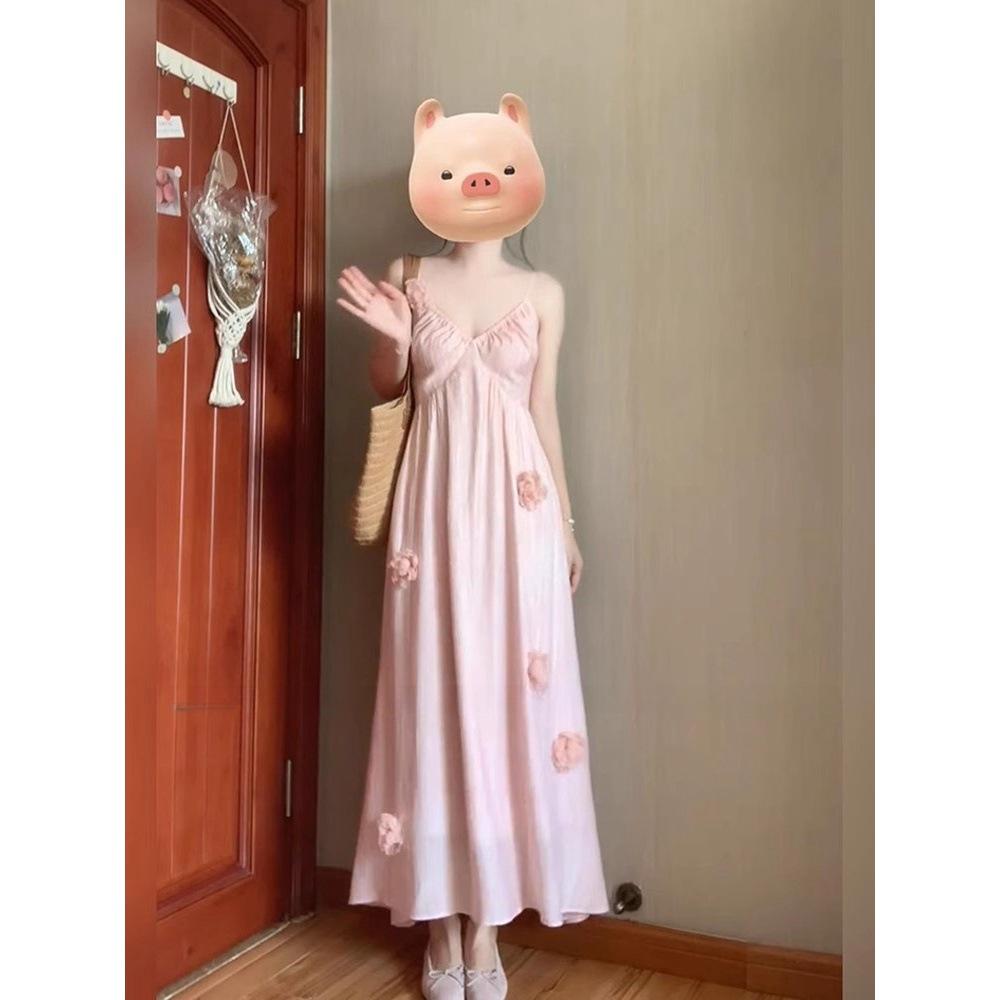Pink 3D Floral Camisole Dress - French-Style Summer Beach Dress S-(up to 45kg)
Pink 3D Floral Camisole Dress - French-Style Summer Beach Dress S-(up to 45kg)