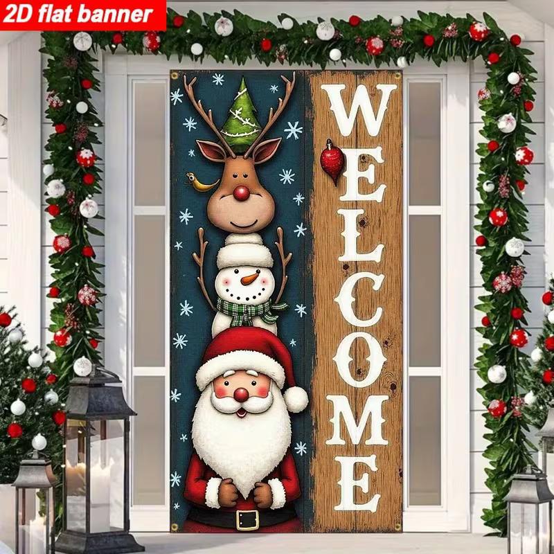 2D Christmas Rustic Welcome Door Banner, Santa Snowman Reindeer Backdrop 47.2x31.5inch/120*80cm
2D Christmas Rustic Welcome Door Banner, Santa Snowman Reindeer Backdrop 47.2x31.5inch/120*80cm