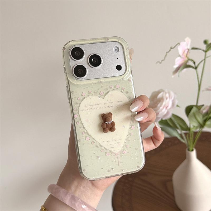 3D Floral Heart Bear Phone Case with Green Background for iPhone 17/16 Pro Max/15/14 iPhone 15 Pro
3D Floral Heart Bear Phone Case with Green Background for iPhone 17/16 Pro Max/15/14 iPhone 15 Pro