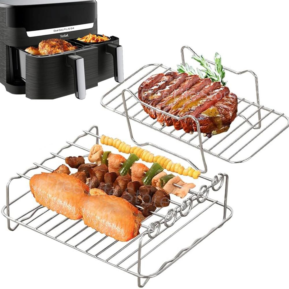 2Pcs Air Fryer Racks Stainless Steel Stackable Dehydrator Rack for Tefal EY901840 Tower T17099 Salter EK5729 Lakeland Air Fryer
2Pcs Air Fryer Racks Stainless Steel Stackable Dehydrator Rack for Tefal EY901840 Tower T17099 Salter EK5729 Lakeland Air Fryer