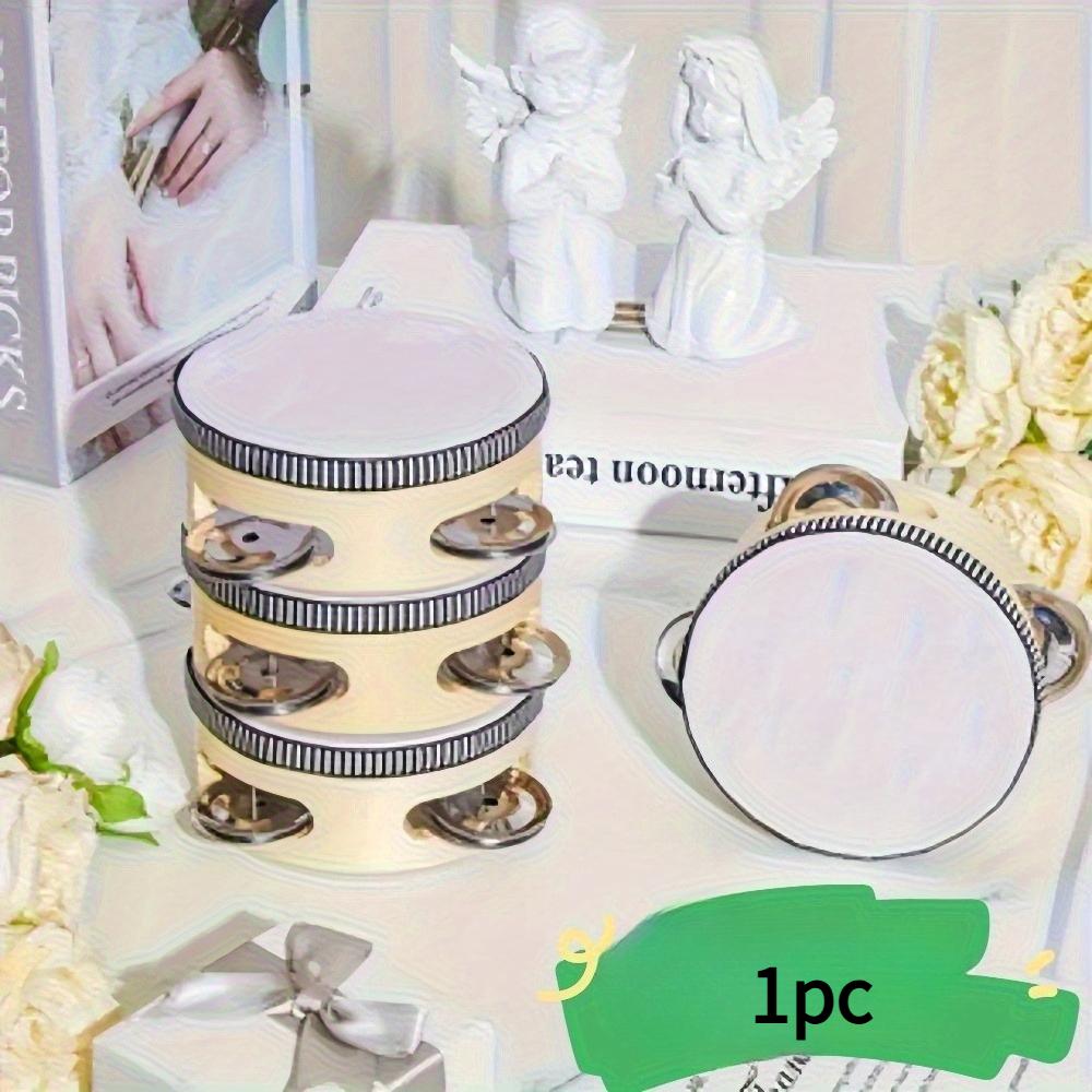 1pc Wooden Handheld Tambourines with Metal Bells - 4-Inch White Musical Instruments for KTV, Parties & Music Education
1pc Wooden Handheld Tambourines with Metal Bells - 4-Inch White Musical Instruments for KTV, Parties & Music Education