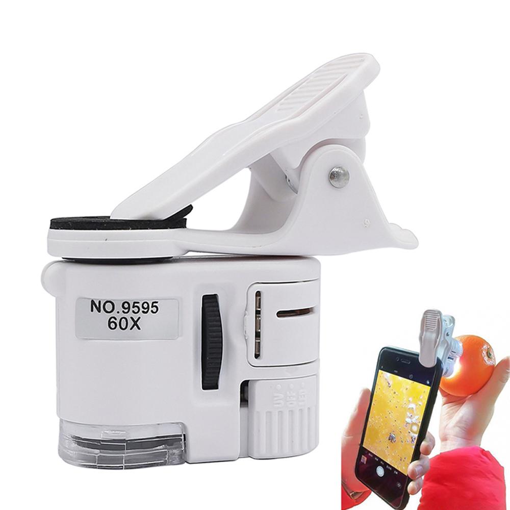 Universal Clip Microscope 60X LED Jewelry Magnifying Glass Cell Phone Clip Focusing Adjusted Pocket Microscope with Clip білий
Universal Clip Microscope 60X LED Jewelry Magnifying Glass Cell Phone Clip Focusing Adjusted Pocket Microscope with Clip білий