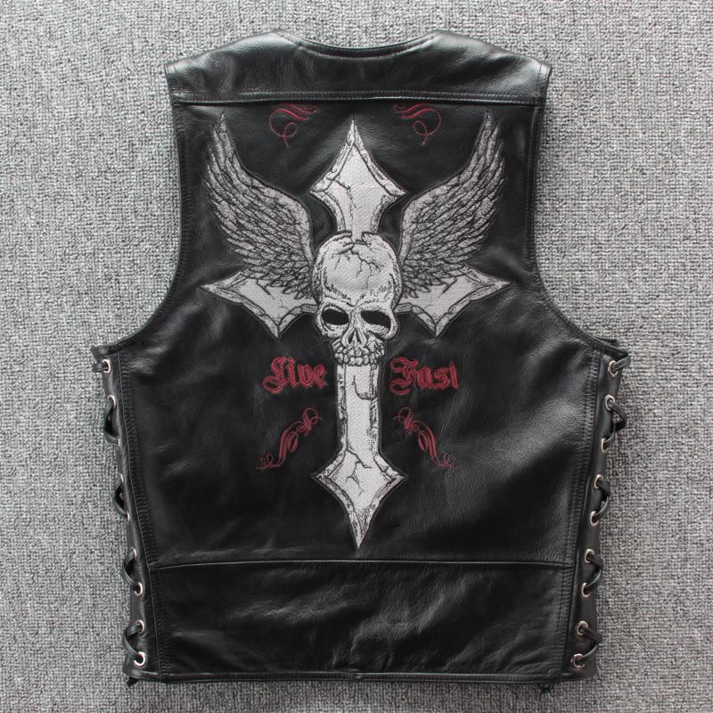 Новый жилет из воловьей кожи для мужчин, мотоциклетный жилет Harley, короткий облегающий жилет с вышитым крестом, воротник-стойка и куртка на плечах
Новый жилет из воловьей кожи для мужчин, мотоциклетный жилет Harley, короткий облегающий жилет с вышитым крестом, воротник-стойка и куртка на плечах