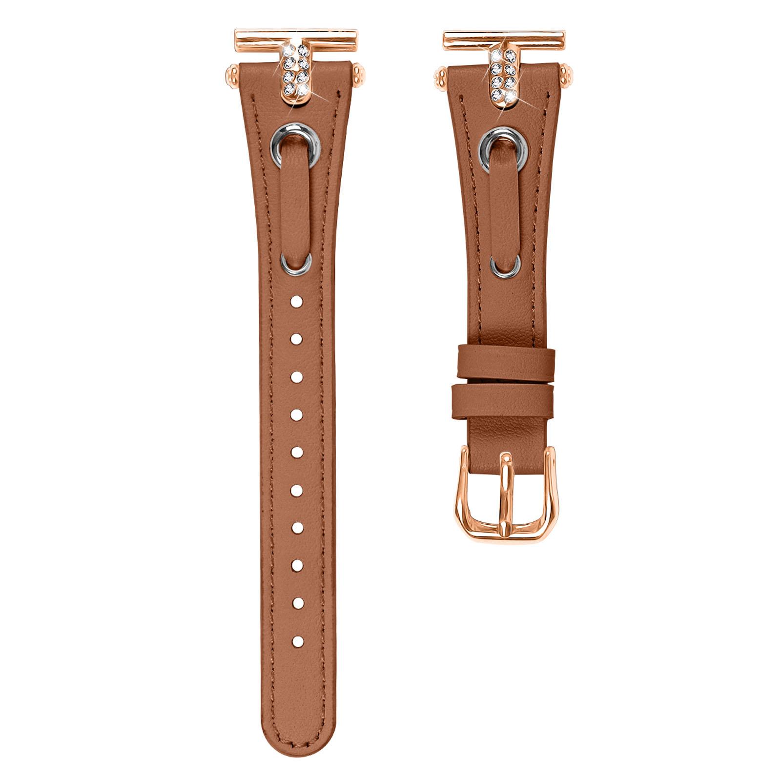 For Garmin Forerunner 245/245 Music Genuine Cow Leather Watchband with Rhinestone Decor (Rose Gold Connector) Brown
For Garmin Forerunner 245/245 Music Genuine Cow Leather Watchband with Rhinestone Decor (Rose Gold Connector) Brown