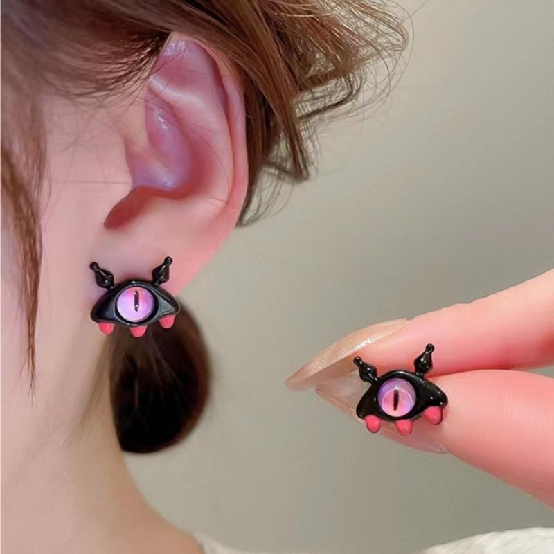 Unique Black Pink Monster Demon Eye Stud Earrings for Women New Modern Korean Fashion Cute Girl Party Zircon Accessories
Unique Black Pink Monster Demon Eye Stud Earrings for Women New Modern Korean Fashion Cute Girl Party Zircon Accessories