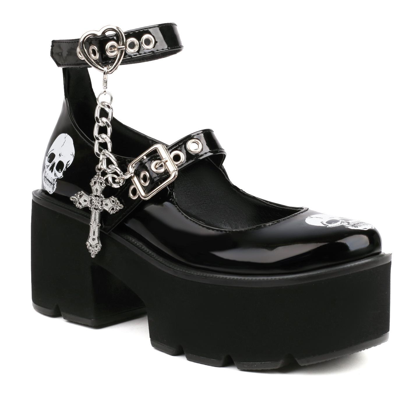 Великі кросівки Мері Джейн, знімні туфлі Лоліта з черепом, панк, темні готичні туфлі на товстій підошві 37 чорний
Великі кросівки Мері Джейн, знімні туфлі Лоліта з черепом, панк, темні готичні туфлі на товстій підошві 37 чорний