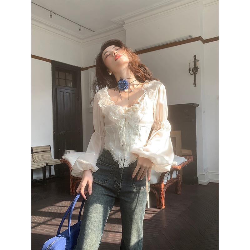 Retro French Court-Style Slimming Fishbone Waist Poet Shirt for Women One Size (F) белый
Retro French Court-Style Slimming Fishbone Waist Poet Shirt for Women One Size (F) белый