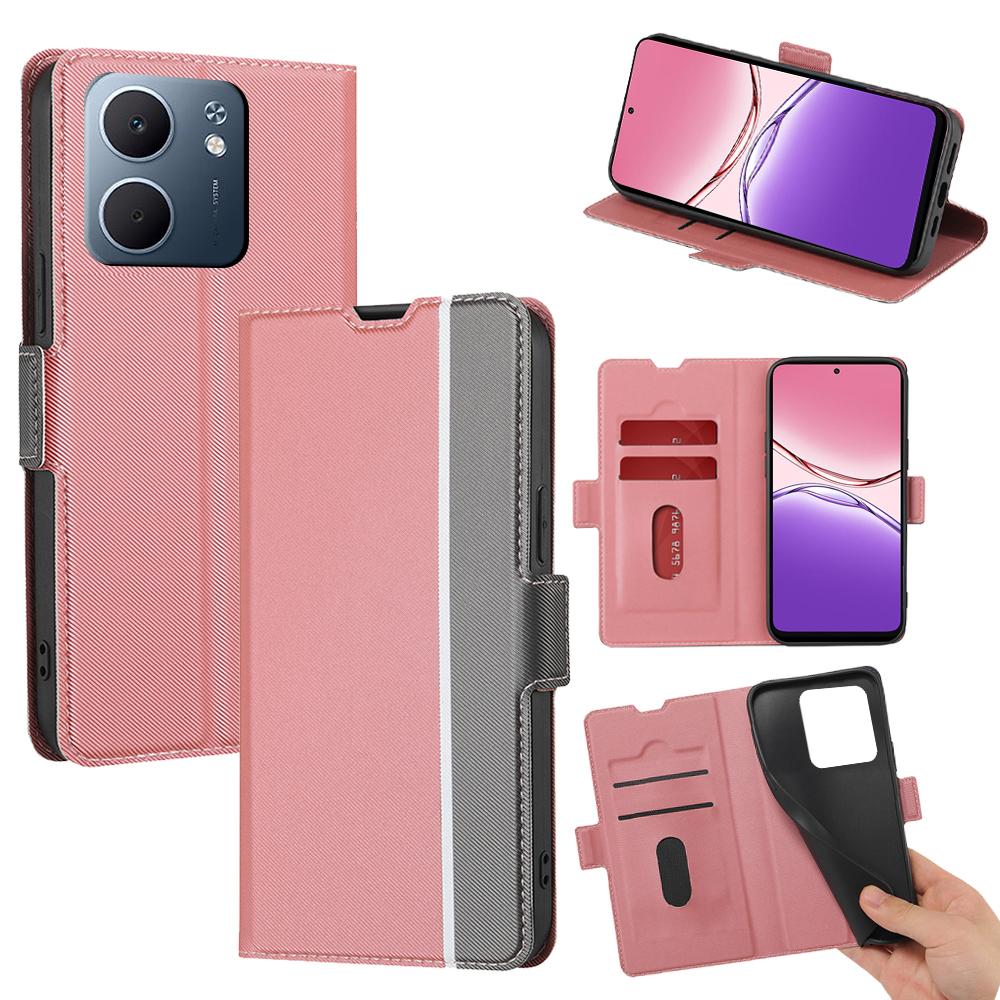For Oppo A5x 5G Case Card Holder Twill Texture Leather Phone Cover Pink
For Oppo A5x 5G Case Card Holder Twill Texture Leather Phone Cover Pink