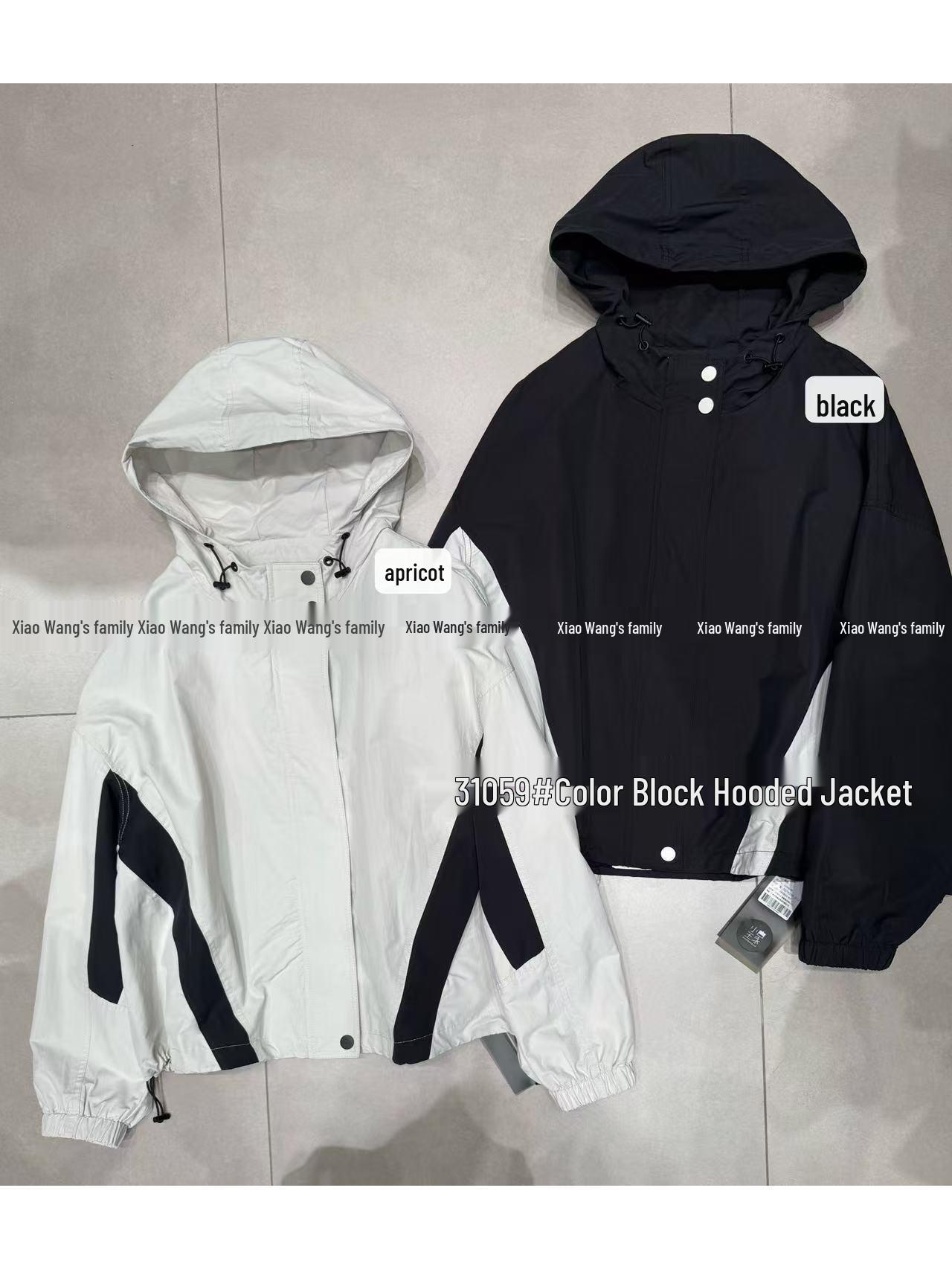 Xiao Wang s Spring Korean Style Plus Size Color Block Hooded Windbreaker Jacket One Size
Xiao Wang s Spring Korean Style Plus Size Color Block Hooded Windbreaker Jacket One Size