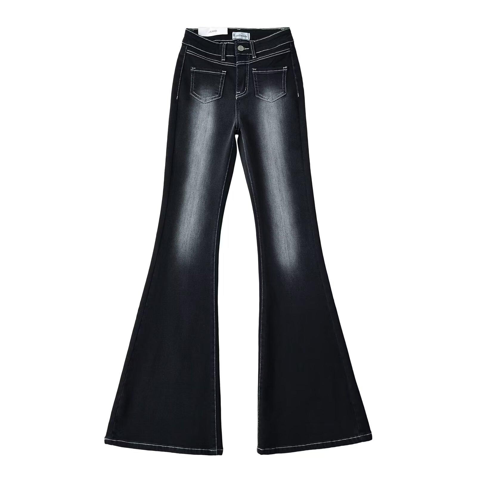 Vintage high-waisted micro-flare women s jeans with visible stitching design, front pockets, slim fit, super slimming, floor-length pants XS чёрный
Vintage high-waisted micro-flare women s jeans with visible stitching design, front pockets, slim fit, super slimming, floor-length pants XS чёрный