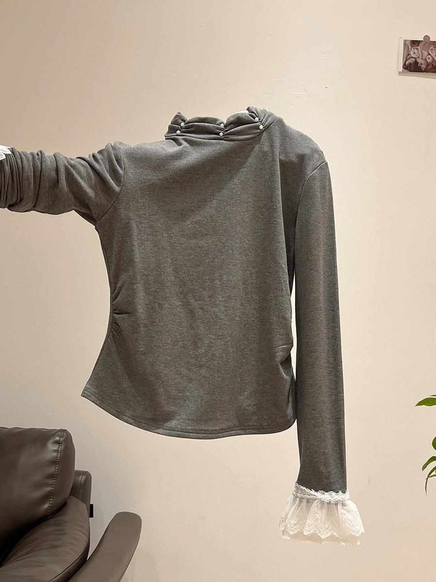 Women s French Style Solid Color Brushed Cotton Long Sleeve Base Layer T-shirt with Lace Patchwork – Autumn/Winter 2025 Collection Small темно-серого
Women s French Style Solid Color Brushed Cotton Long Sleeve Base Layer T-shirt with Lace Patchwork – Autumn/Winter 2025 Collection Small темно-серого