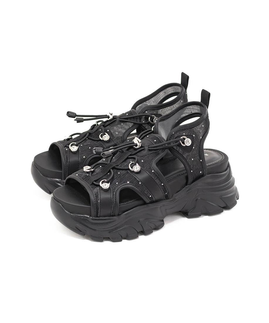 Jeweled Parts Sheer Sports Sandals PR35183 BLACK S
Jeweled Parts Sheer Sports Sandals PR35183 BLACK S