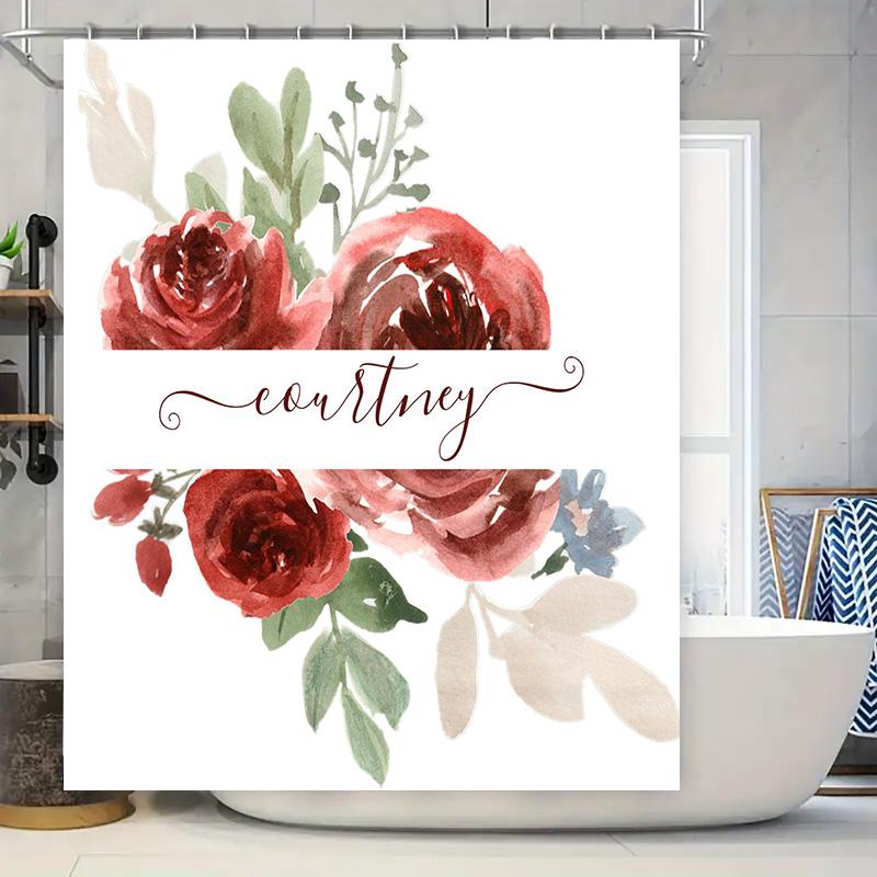 Watercolor Floral Bath Curtain With Name For Bathroom Decor Red Rose Design Shower Curtain 72 X 84 Inches W60H190(CM)-1 Pcs
Watercolor Floral Bath Curtain With Name For Bathroom Decor Red Rose Design Shower Curtain 72 X 84 Inches W60H190(CM)-1 Pcs
