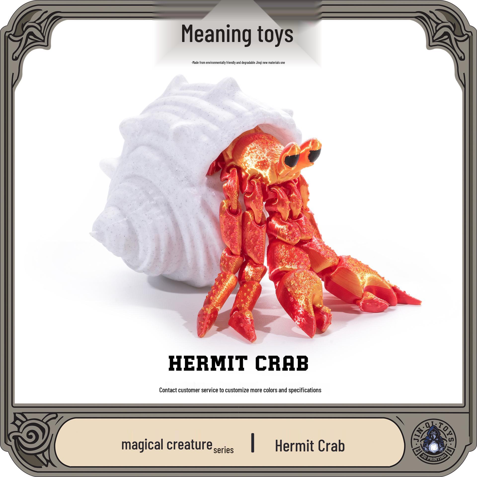 3D Printed Hermit Crab Action Figure with Detachable and Movable Joints - Creative Toy for Kids
3D Printed Hermit Crab Action Figure with Detachable and Movable Joints - Creative Toy for Kids