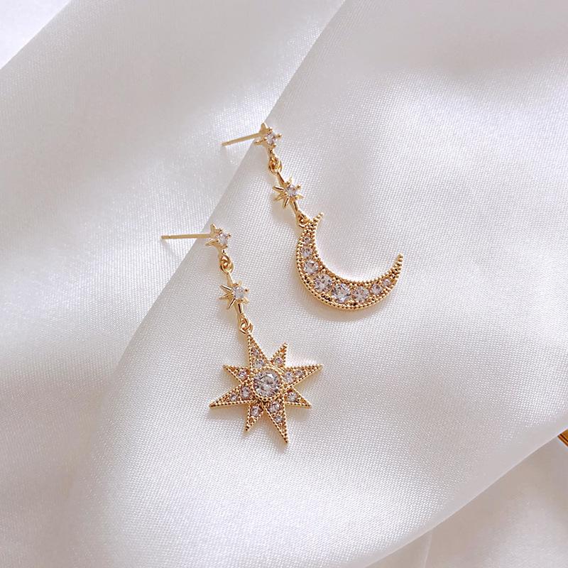 Asymmetrical Star & Crescent Korean S925 Silver Needle Earrings Silver Long Asymmetrical Star Crescent
Asymmetrical Star & Crescent Korean S925 Silver Needle Earrings Silver Long Asymmetrical Star Crescent