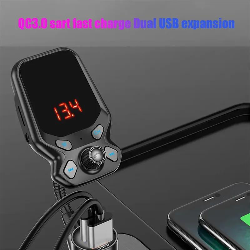 Bluetooth-compatible Car MP3 Audio AUX Player 5.0 FM Transmitter Wireless Handsfree Car Kit QC 3.0 Dual USB Car Charger
Bluetooth-compatible Car MP3 Audio AUX Player 5.0 FM Transmitter Wireless Handsfree Car Kit QC 3.0 Dual USB Car Charger