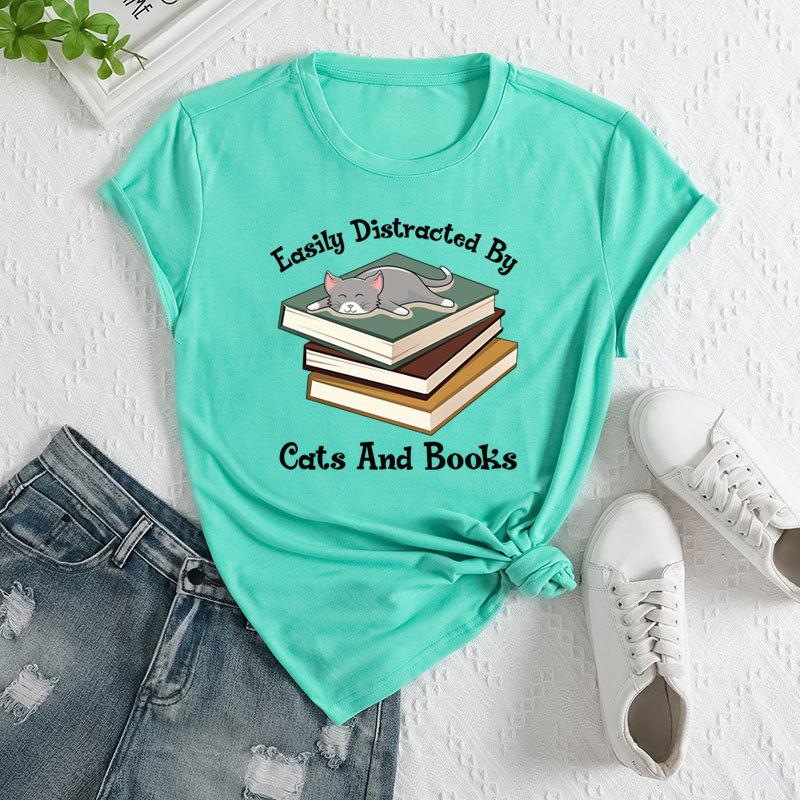 Летний женский модный повседневный свободный топ из хлопка с короткими рукавами и круглым вырезом с буквенным принтом «кошка» 3XL
Летний женский модный повседневный свободный топ из хлопка с короткими рукавами и круглым вырезом с буквенным принтом «кошка» 3XL