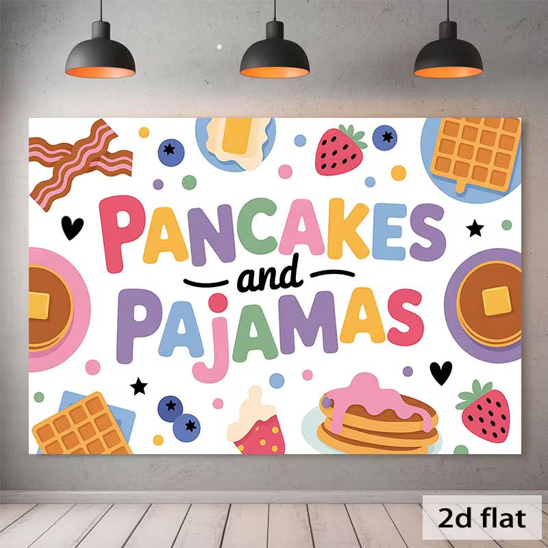 2D Pancakes Pajamas Banner, Colorful Breakfast Food Background for Kids Sleepover Party 47.2x31.5inch/120*80cm
2D Pancakes Pajamas Banner, Colorful Breakfast Food Background for Kids Sleepover Party 47.2x31.5inch/120*80cm