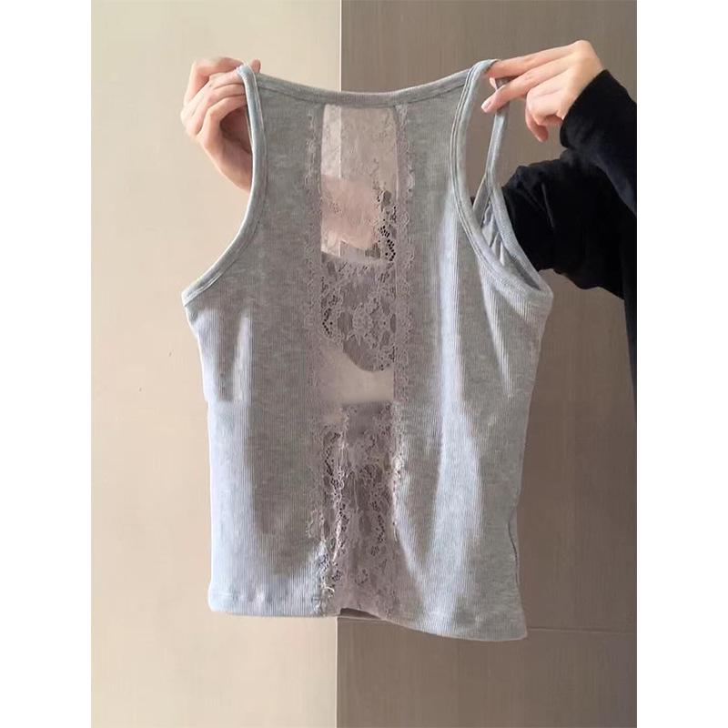 Кружевная майка на бретельках: Приталенный крой, сексуальный и чистый для женской весны/лета One Size Fits 75-120 Jin серый
Кружевная майка на бретельках: Приталенный крой, сексуальный и чистый для женской весны/лета One Size Fits 75-120 Jin серый