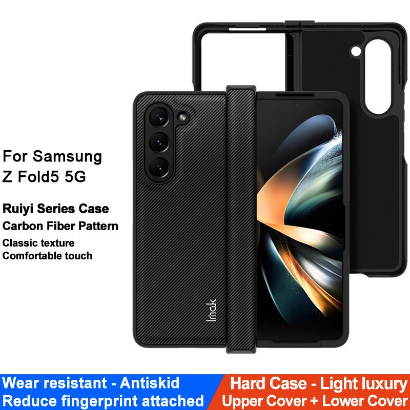 IMAK Ruiyi Series for Samsung Galaxy Z Fold5 5G Carbon Fiber Texture Phone Case PU+PC Anti-Drop Phone Cover A
IMAK Ruiyi Series for Samsung Galaxy Z Fold5 5G Carbon Fiber Texture Phone Case PU+PC Anti-Drop Phone Cover A